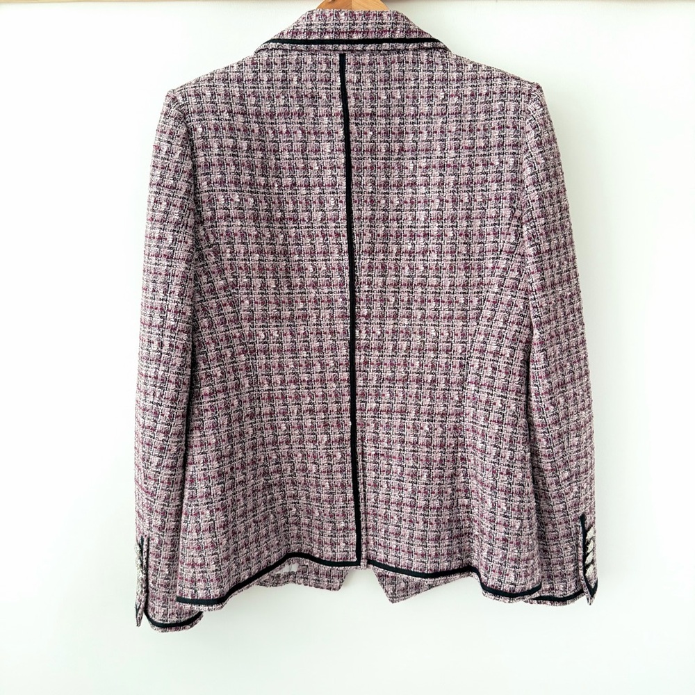 VERONICA BEARD | Theron Pink Purple Tweed Dickey Blazer Jacket US 8 - Picture 9 of 12